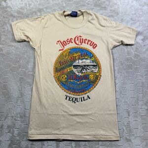 VTG 80s Me'zcal Jose Cuervo Tequila Graphic Shirt Sz Med Single Stitch Logo